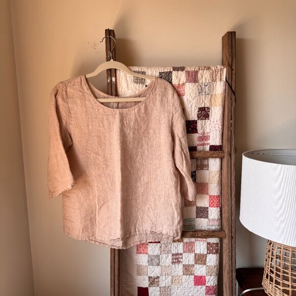 Giusy 3/4 length Sleeve Linen Top - Picture 3 of 6